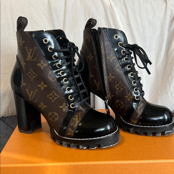 Louis Vuitton Shoes - Louis Vuitton Black and Brown Heeled Boots